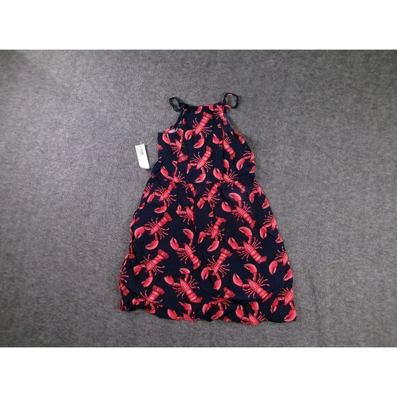 Old Navy Dress Girls S Lobster Print Halter Cami Sundress Navy Red Beach Cute - Picture 12 of 13